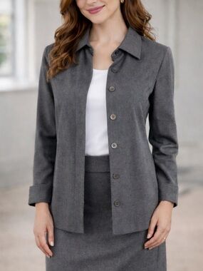 Gray Pencil Skirt & Shirt Set